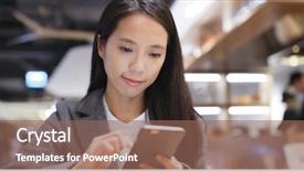  Presentation with smart - Slide deck featuring hong kong restaurants - asian business woman use background and a  colored foreground