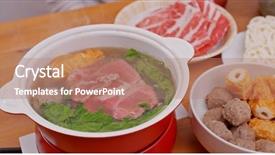  Presentation with eat - Beautiful slides featuring hong kong restaurants - eat hot pot at home backdrop and a coral colored foreground