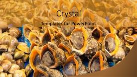  Presentation with food market - PPT layouts with hong kong restaurants - seafood in food market background and a  colored foreground