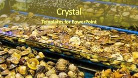 Presentation with seafood - PPT theme having hong kong restaurants - seafood market background and a tawny brown colored foreground
