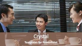  Presentation with cafe - Theme enhanced with hong kong restaurants - three business people discussing background and a coral colored foreground