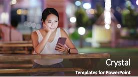  Presentation with restaurant menu bistro cafe - Colorful presentation enhanced with hong kong restaurants - woman use of cellphone backdrop and a  colored foreground