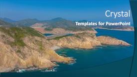  Presentation with hong kong - Theme enhanced with hong-kong-sai-kung-high background and a teal colored foreground