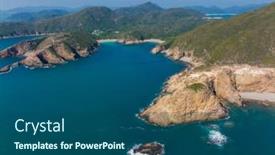  Presentation with hong kong - Presentation consisting of hong-kong-sai-kung-po background and a ocean colored foreground