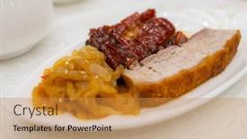  Presentation with hong kong - Slide set with hong-kong-style-cuisine-crispy background and a gold colored foreground