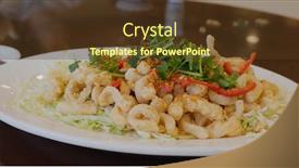  Presentation with hong kong kota - Colorful presentation design enhanced with hong-kong-style-seafood-fried backdrop and a tawny brown colored foreground