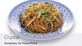  Presentation with noodles - Presentation with hong-kong-style-soy-sauce background and a light gray colored foreground