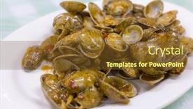  Presentation with clam - PPT theme enhanced with hong-kong-style-stir-fried background and a tawny brown colored foreground