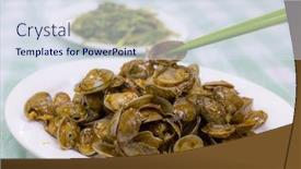  Presentation with clam - Presentation theme with hong-kong-style-stir-fried background and a sky blue colored foreground