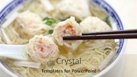  Presentation with noodle - Presentation theme having hong-kong-style-wonton-noodle background and a coral colored foreground