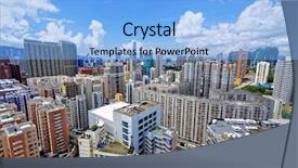  Presentation with hong kong - Colorful PPT layouts enhanced with hong kong urban downtown backdrop and a light blue colored foreground