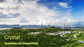  Presentation with hongkong - Presentation having hongkong-country-sunset-tin-shui background and a tawny brown colored foreground