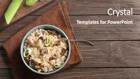  Presentation with mushrooms - Amazing presentation theme having hongos - bowl with delicious risotto backdrop and a  colored foreground