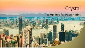  Presentation with view of hong kong - Cool new PPT theme with hongos - hong kong skyline at sunset backdrop and a lemonade colored foreground