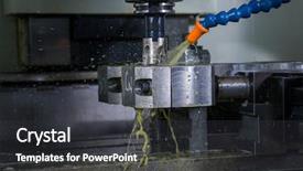  Presentation with steel mill - PPT theme featuring honing of steel pipe cooling background and a dark gray colored foreground