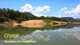  Presentation with fishing - PPT layouts featuring honner - fishing village at hon kem background and a tawny brown colored foreground