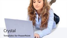  Presentation with group of three young girl - PPT theme consisting of honny - attractive young girl lying background and a light blue colored foreground