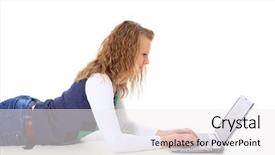  Presentation with floor - Theme featuring honny - attractive young woman lying background and a  colored foreground