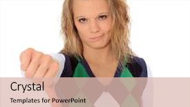  Presentation with negative - Amazing slides having honny - attractive young woman making negative backdrop and a  colored foreground