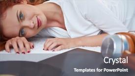  Presentation with vinyl - PPT theme having honny - girl is lying background and a  colored foreground