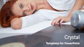  Presentation with next - Beautiful slide set featuring honny - girl is lying backdrop and a  colored foreground