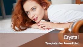  Presentation with vinyl - Amazing PPT layouts having honny - woman listening vinyl at home backdrop and a  colored foreground