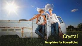  Presentation with leather bag - Beautiful theme featuring honny - young couple on a old backdrop and a  colored foreground