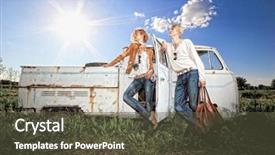  Presentation with leather bag - Audience pleasing slide deck consisting of honny - young couple on a old backdrop and a  colored foreground