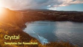  Presentation with maui - Beautiful PPT theme featuring honolua bay at sunrise maui backdrop and a tawny brown colored foreground