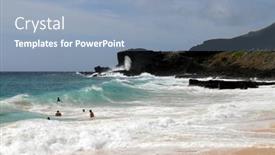  Presentation with honolulu hawaii - Audience pleasing slides consisting of honolulu-hawaii-nov-20-sandy backdrop and a light blue colored foreground