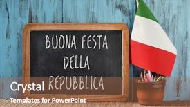  Presentation with rustic chalkboard - PPT layouts consisting of honor - text buonna festa della repubblica background and a coral colored foreground
