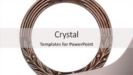  Presentation with medal - Colorful presentation theme enhanced with honor badge - single bronze medal with blank backdrop and a light gray colored foreground