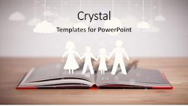  Presentation with cardboard - Slide deck consisting of cardboard figures of the family background and a sky blue colored foreground