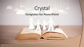  Presentation with unity - Colorful PPT theme enhanced with ilustration - cardboard figures of the family backdrop and a white colored foreground