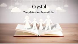  Presentation with cardboard - Slide set with ilustration - cardboard figures of the family background and a white colored foreground