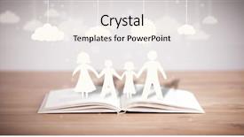  Presentation with story book - Cool new presentation with family on opened book backdrop and a sky blue colored foreground