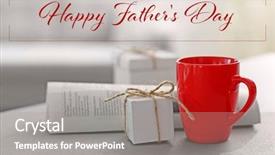  Presentation with text box - Audience pleasing slide deck consisting of invitation breakfast - cup with gift box backdrop and a gray colored foreground