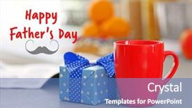  Presentation with text box - Cool new PPT layouts with invitation breakfast - cup with gift box backdrop and a teal colored foreground