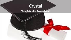  Presentation with graduation white cap - Cool new presentation design with honor roll - black graduation cap with degree backdrop and a dark gray colored foreground