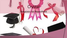  Presentation with diploma - Beautiful PPT theme featuring honor roll - collection set of black graduation backdrop and a coral colored foreground