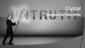  Presentation with honor roll - Cool new slide deck with honor roll - untruth word painting on gray backdrop and a gray colored foreground