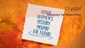  Presentation with inspire - PPT theme featuring honor-women-s-history-inspire background and a gold colored foreground