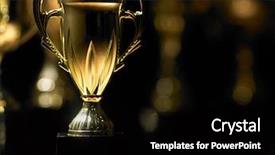  Presentation with trophy - Colorful slide set enhanced with honorable leadership - golden trophy on the black backdrop and a black colored foreground