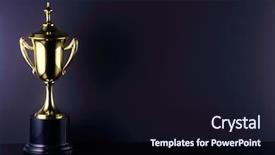  Presentation with trophy - Audience pleasing slide deck consisting of honorable leadership - golden trophy on the black backdrop and a wine colored foreground