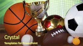  Presentation with winning - PPT theme featuring honour - achievement trophy winning sport background background and a tawny brown colored foreground