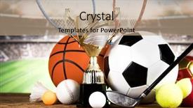  Presentation with sport award - Amazing slide deck having honour - winning trophy championship award sport backdrop and a coral colored foreground