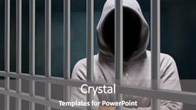  Presentation with prison bars - Presentation theme featuring hood behind prison bars background and a gray colored foreground