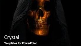  Presentation with grim reaper - Slide deck with hooded-golden-grim-reaper-figure background and a black colored foreground