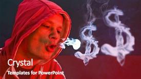  Presentation with dollar signs - Presentation enhanced with hooded man blowing dollar signs background and a crimson colored foreground