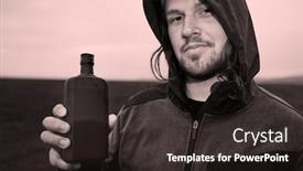  Presentation with black man - Slides having hooded-man-holding-a-bottle background and a wine colored foreground